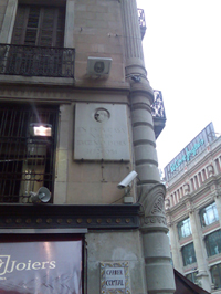 placa conmemorativa E. d'Ors - Calle Condal